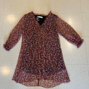 Zara Burgundy Floral Mini Dress